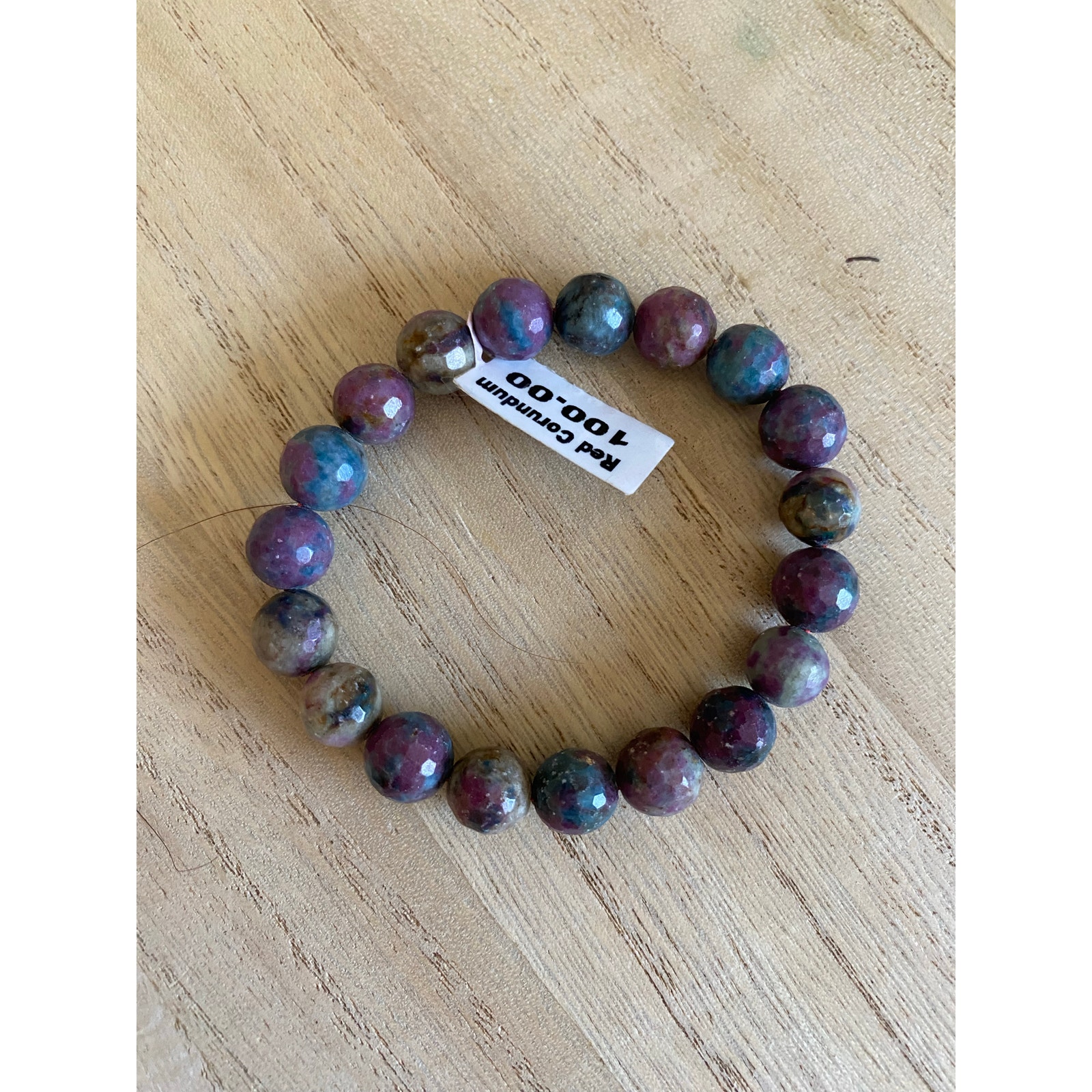 Red Corundum Bracelet 10 Mm New 50$